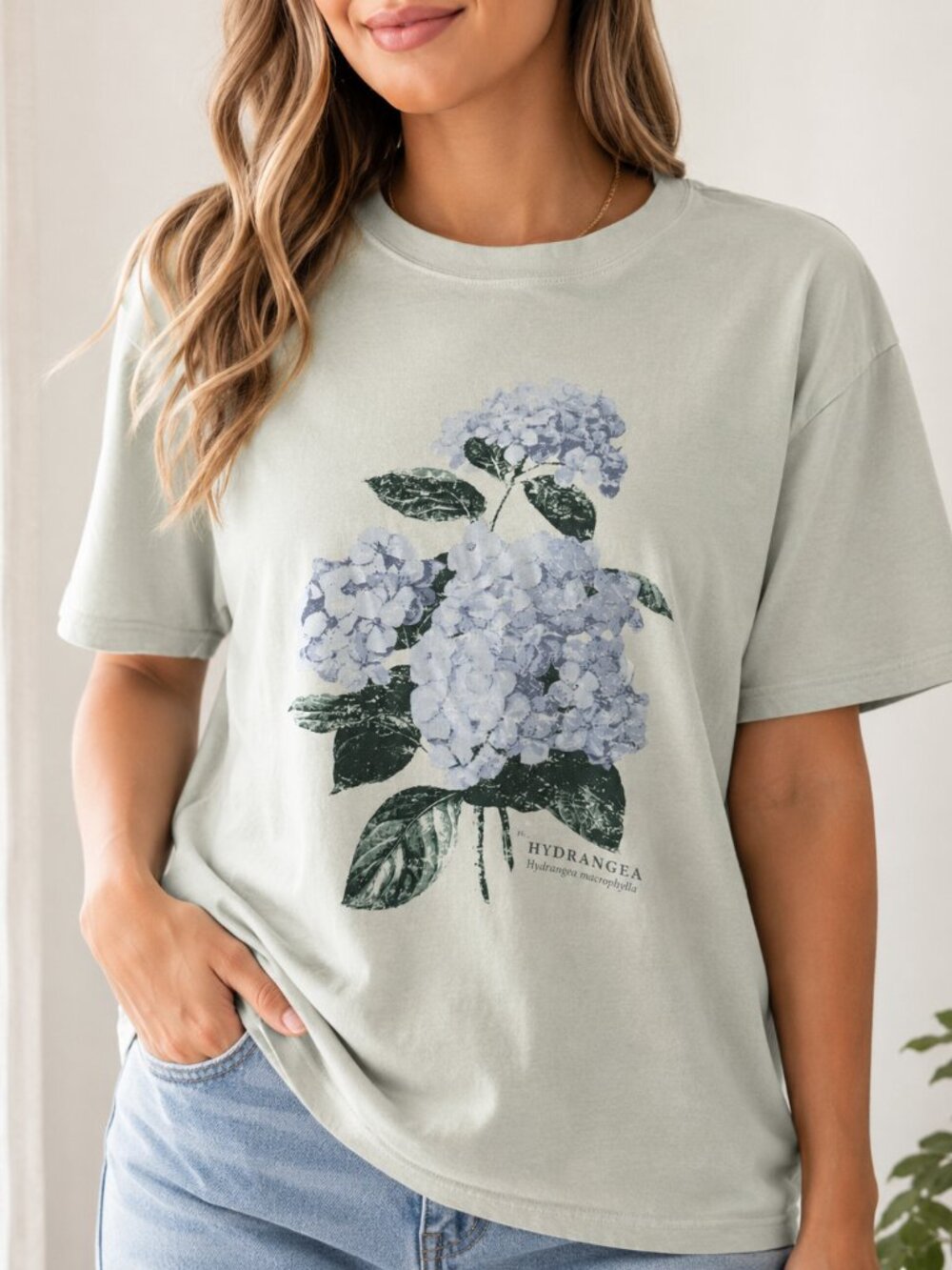 Scotch & Soda Women's Cotton Graphic Tee Green Mint Floral 100% Cotton Sz.L